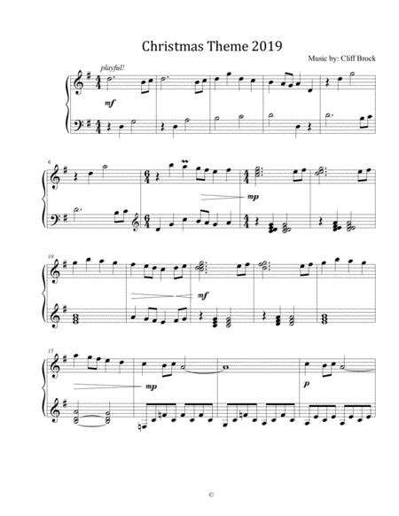 Christmas Theme 2019 Sheet Music