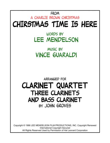 Free Sheet Music Christmas Time Is Here Clarinet Quartet