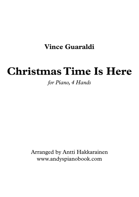 Free Sheet Music Christmas Time Is Here Piano 4 Hands