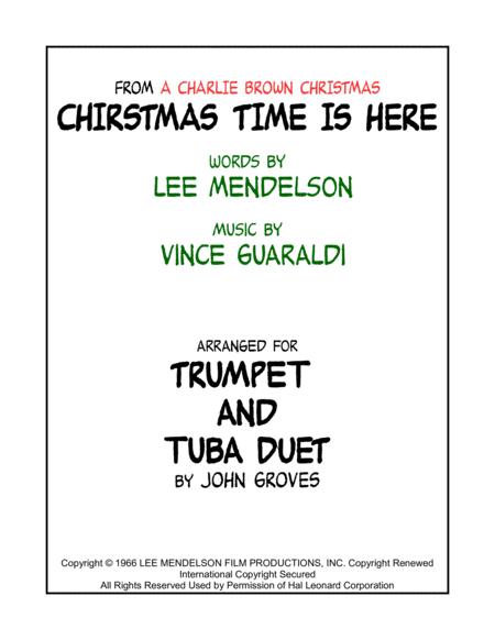 Christmas Time Is Here Trumpet Tuba Duet Sheet Music