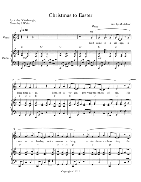 Free Sheet Music Christmas To Easter