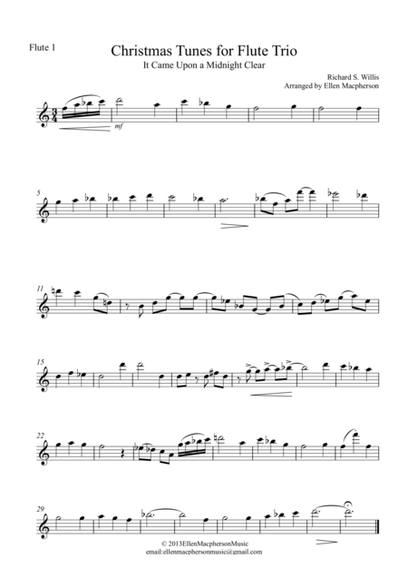 Free Sheet Music Christmas Tunes For Jazz Flute Trio Set Of Parts Score