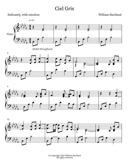 Free Sheet Music Ciel Gris