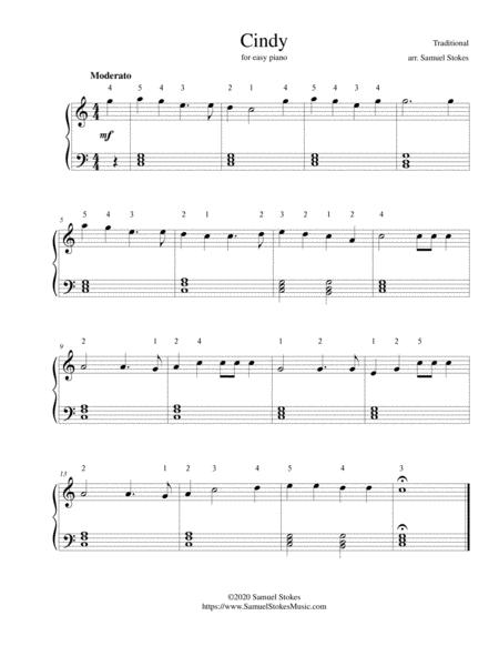 Cindy Get Along Home Cindy Cindy For Easy Piano Sheet Music