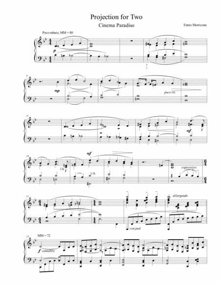 Free Sheet Music Cinema Paradiso Projection For Two