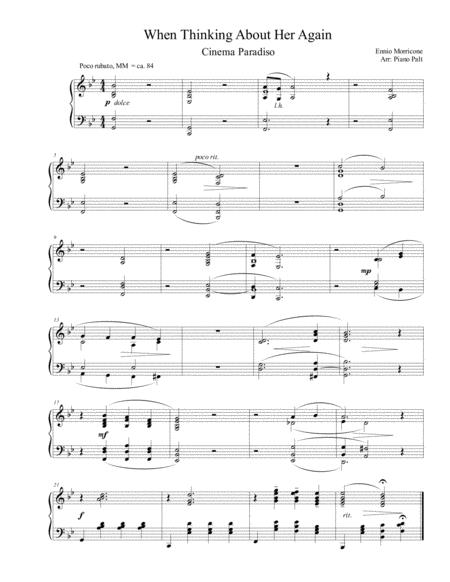 Free Sheet Music Cinema Paradiso When Thinking About Her Again