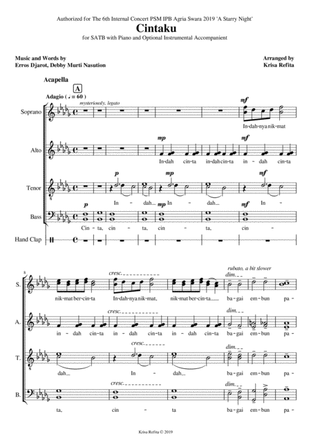 Free Sheet Music Cintaku