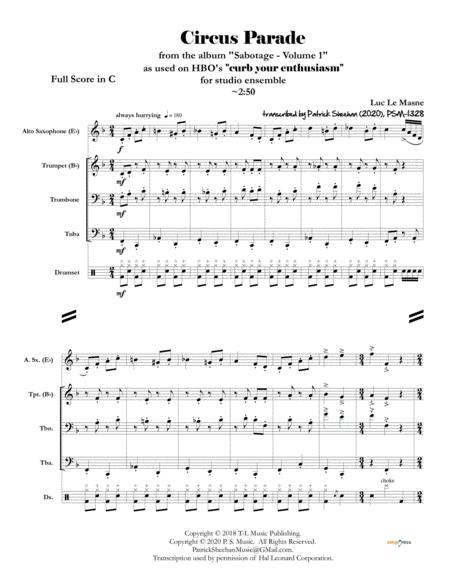 Circus Parade From Curb Your Enthusiasm Full Score Set Of Parts Sheet Music