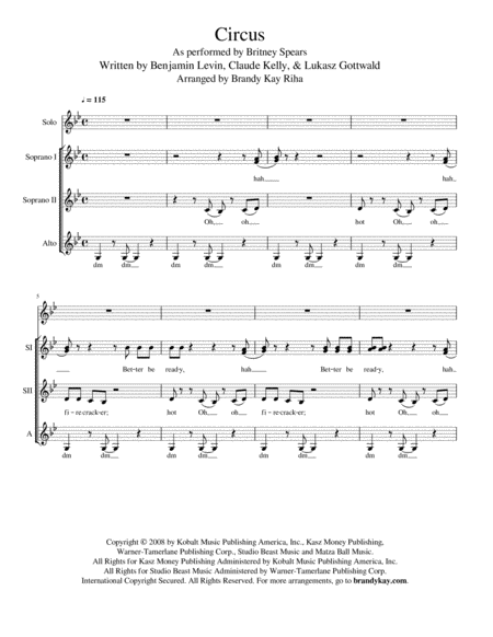 Free Sheet Music Circus Ssa A Cappella