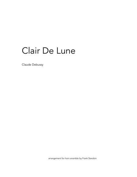 Clair De Lune Horn Choir Optional Tuba Sheet Music