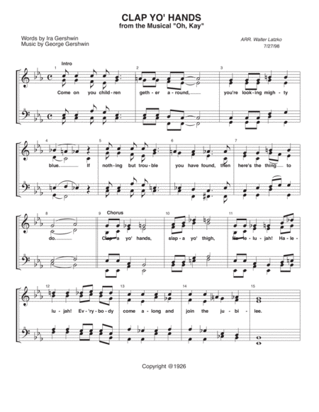 Free Sheet Music Clap Yo Hands