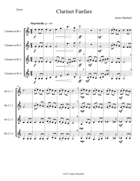 Free Sheet Music Clarinet Fanfare