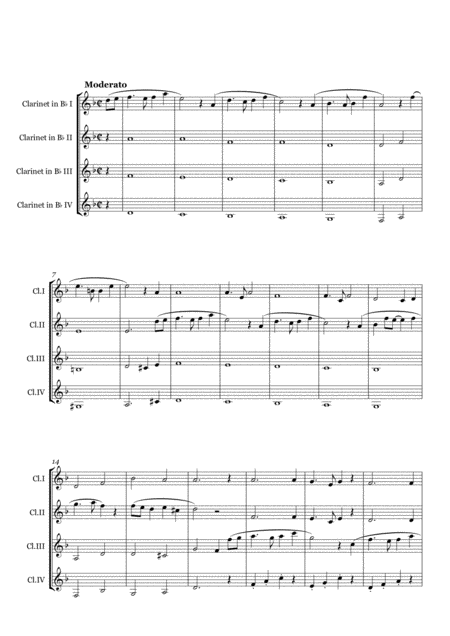 Clarinet Quartet On Melodies By Joe Hisaishi Full Score Sheet Music