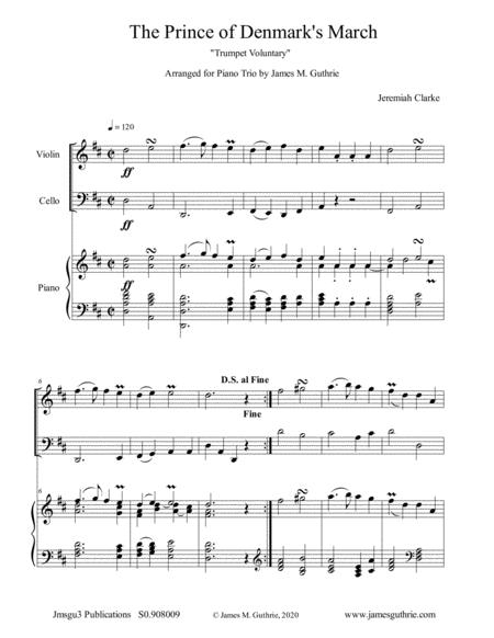 Clarke Trumpet Voluntary Prince Of Denmark March For Piano Trio Sheet Music