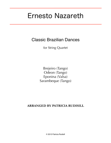 Free Sheet Music Classic Brazilian Dances By Ernesto Nazareth