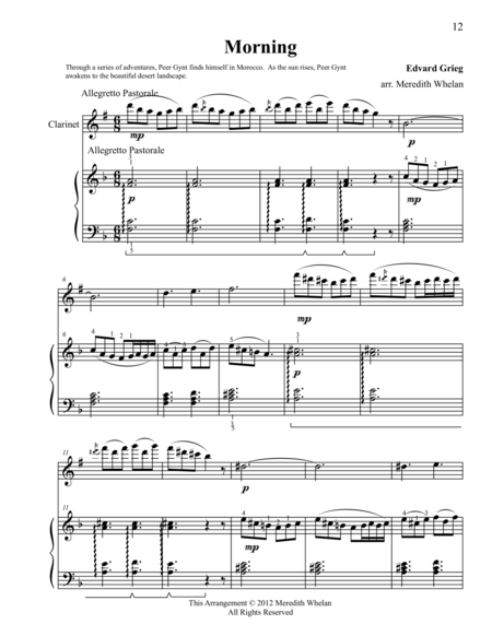 Classical Duets For Clarinet Piano Morning Sheet Music