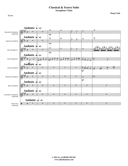 Classical Scores Suite Saxophone Choir Sheet Music