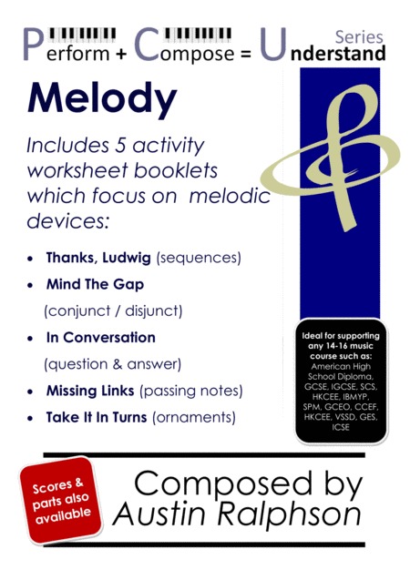 Classroom Activity Worksheet Booklets Educational Pack Melody Perform Compose Understand Pcu Series Sheet Music