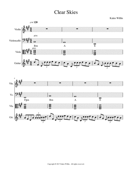 Free Sheet Music Clear Skies