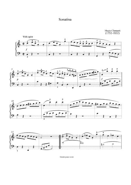 Clementi Sonatina Easy Piano Arrangement Sheet Music