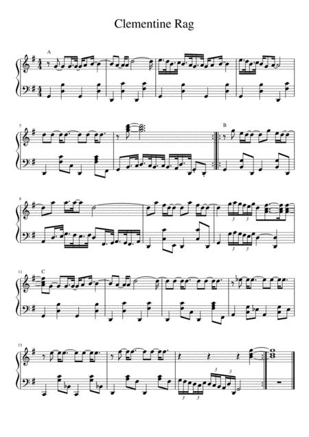 Free Sheet Music Clementine Rag