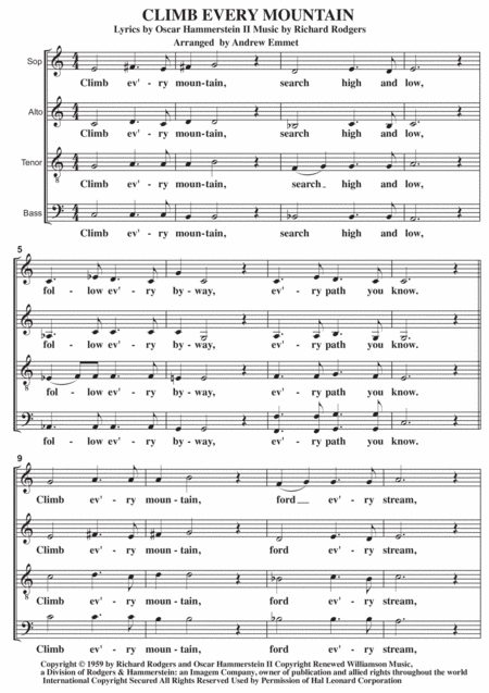 Climb Every Mountain A Cappella Sheet Music