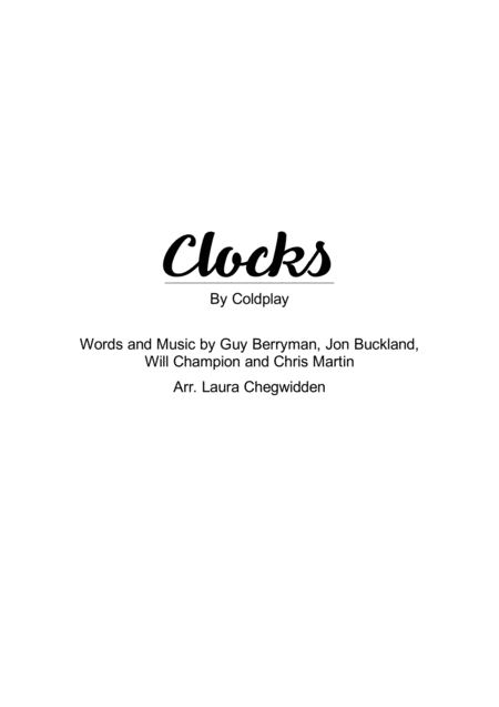 Clocks For String Quartet Sheet Music