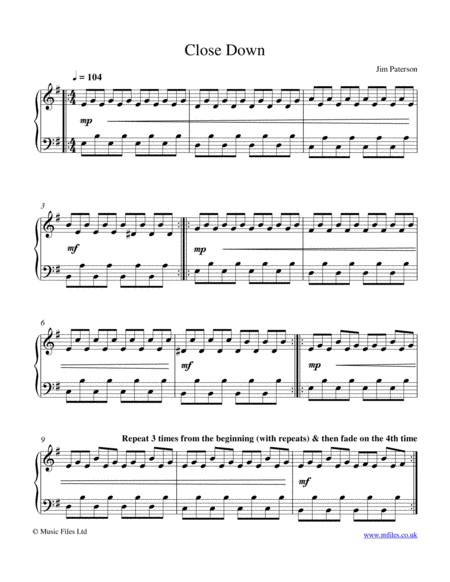 Close Down Sheet Music