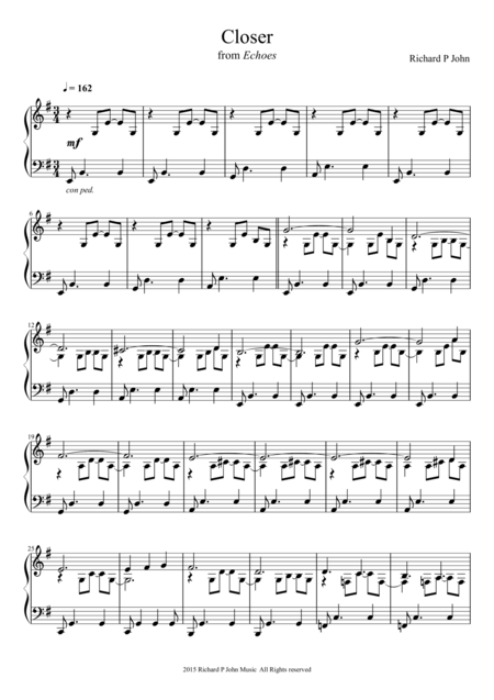 Free Sheet Music Closer From Echoes