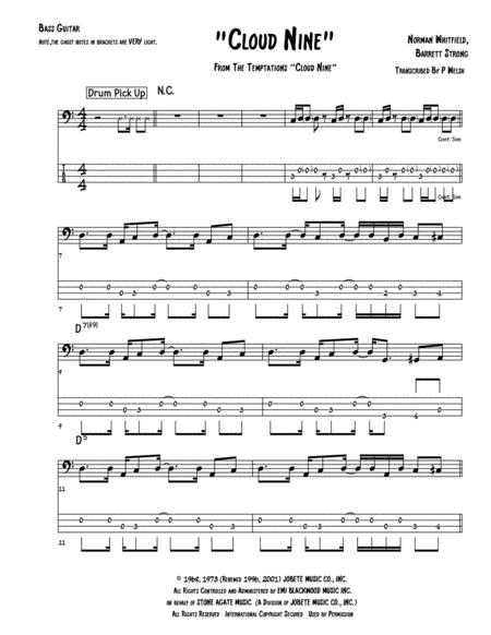 Cloud Nine Bass Guitar Tab Sheet Music