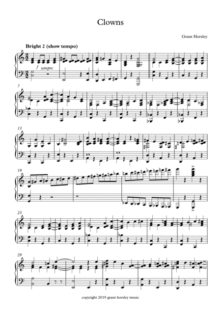 Clowns Piano Music For Characters And Animals Sheet Music