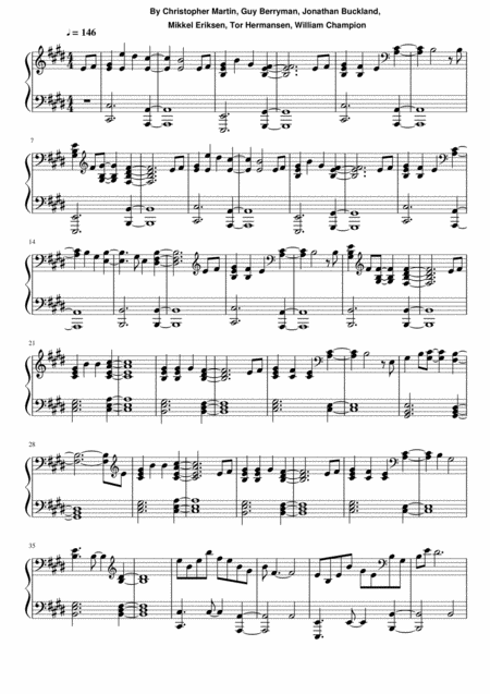 Free Sheet Music Coldplay Everglow