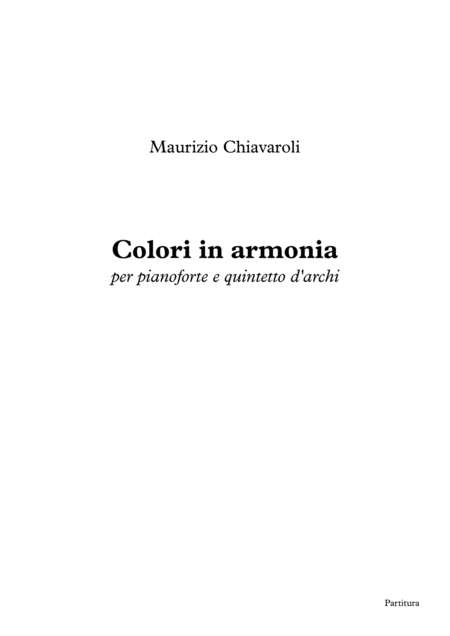 Colori In Armonia Sheet Music