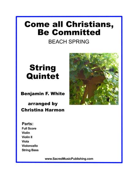 Free Sheet Music Come All Christians Be Committed String Quintet