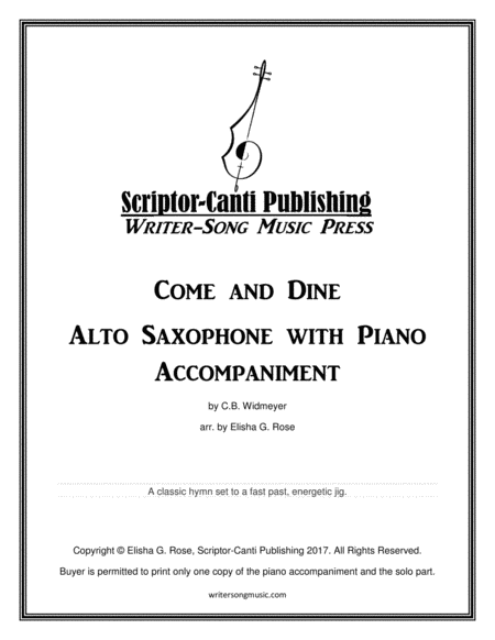 Free Sheet Music Come And Dine For Alto Saxophone