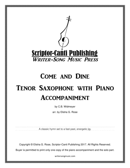 Come And Dine For Tenor Saxophone Sheet Music