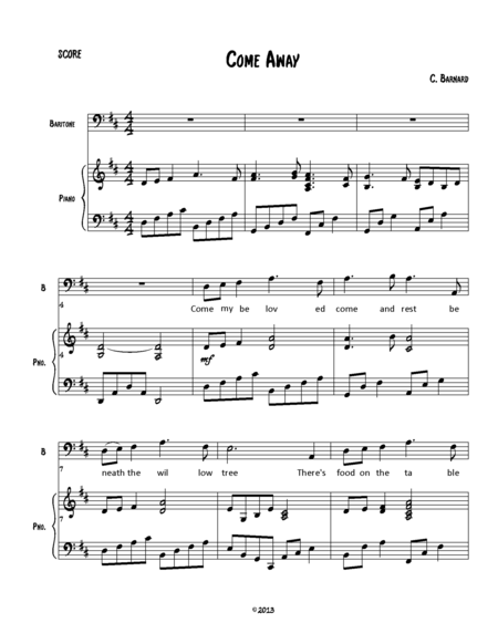 Come Away Sheet Music