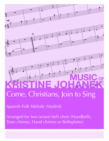 Free Sheet Music Come Christians Join To Sing 2 Octave Handbells Tone Chimes Hand Chimes Or Belleplates