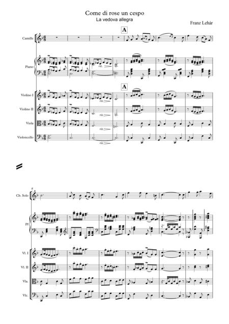 Come Di Rose Un Cespo La Vedova Allegra Sheet Music