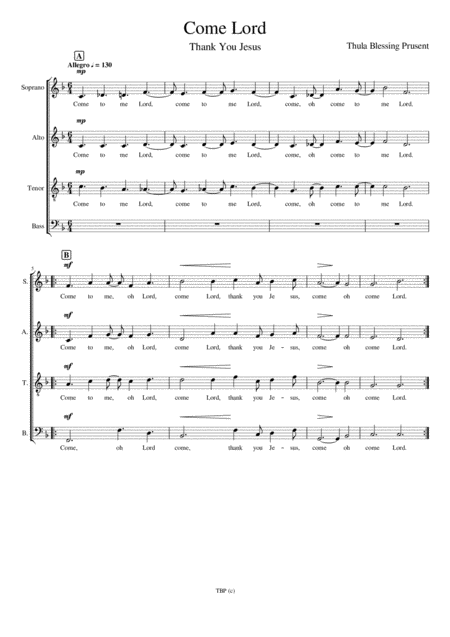 Free Sheet Music Come Lord