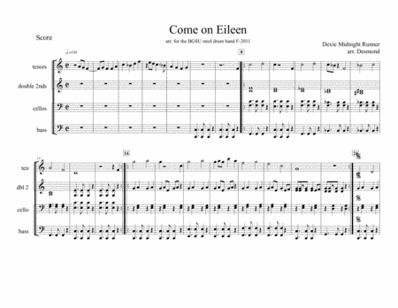 Come On Eileen For Steel Band Sheet Music