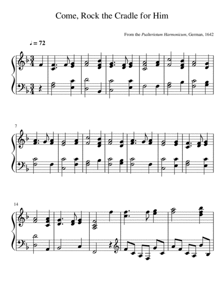 Come Rock The Cradle For Him Sheet Music