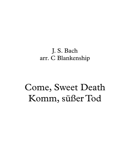 Come Sweet Death Sheet Music