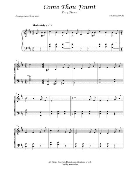 Come Thou Fount Of Every Blessing Sheet Music Easy Sheet Music