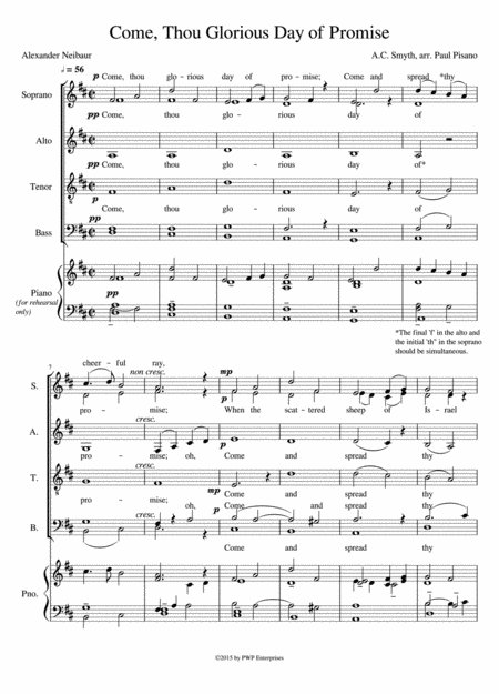 Come Thou Glorious Day Of Promise Arr Sheet Music