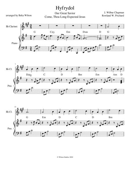 Come Thou Long Expected Jesus Clarinet Solo Sheet Music