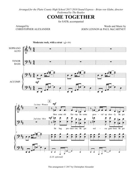 Free Sheet Music Come Together Octavo