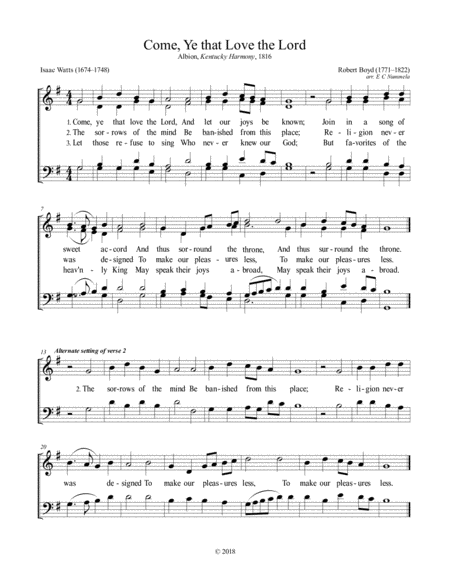 Come Ye That Love The Lord Sheet Music