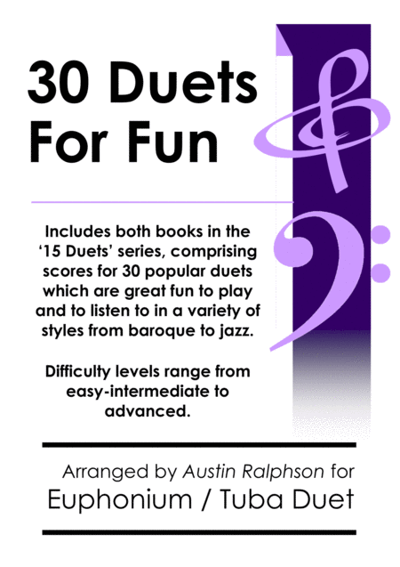 Complete Book Of 30 Euphonium And Tuba Duets For Fun Popular Classics Volumes 1 And 2 Various Levels Sheet Music