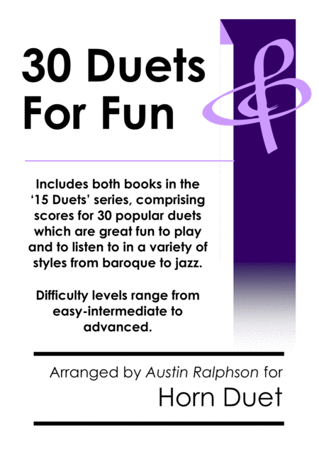 Complete Book Of 30 Horn Duets For Fun Popular Classics Volumes 1 And 2 Various Levels Sheet Music